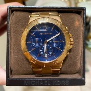 Used MICHAEL KORS bronze/ navy blue watch
